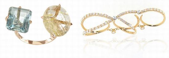 从左到右：Lito玫瑰金戒指、Casato Roma玫瑰金三环钻石戒指