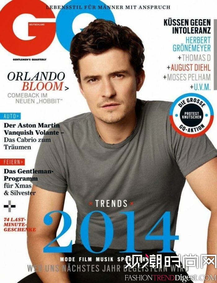 Orlando Bloom登上德国版《GQ》杂志封面高清图片