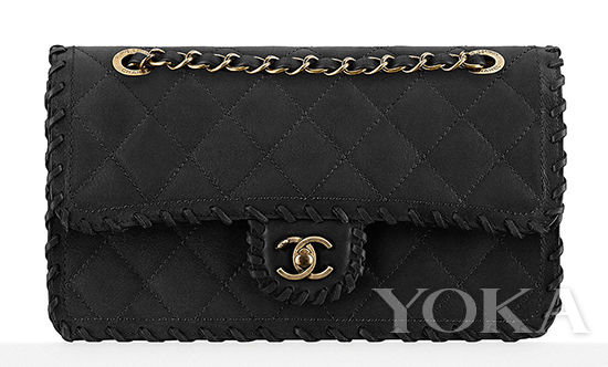 Chanel Velvet Calfskin Whipstitched Flap Bag s22800