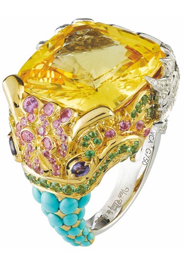 Chaumet “Attrape-moi… si tu m''aimes”系列 18K金镶橙色蓝宝石戒指