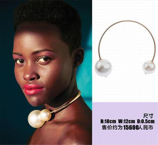 Lupita Nyong''o佩戴Chanel珍珠项链