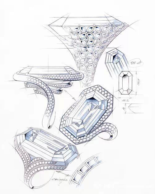 珠宝设计草图 用笔尖勾勒出的灵魂