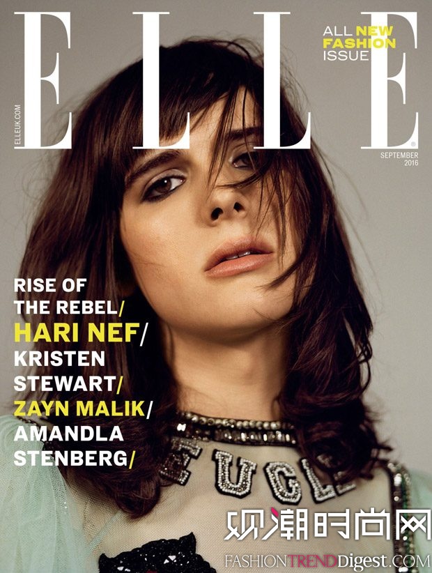 kristen stewart演绎英国版《elle》2016年9月杂志封面