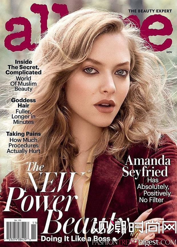 amanda seyfried登上《allure》2016年11月杂志封面高清图片