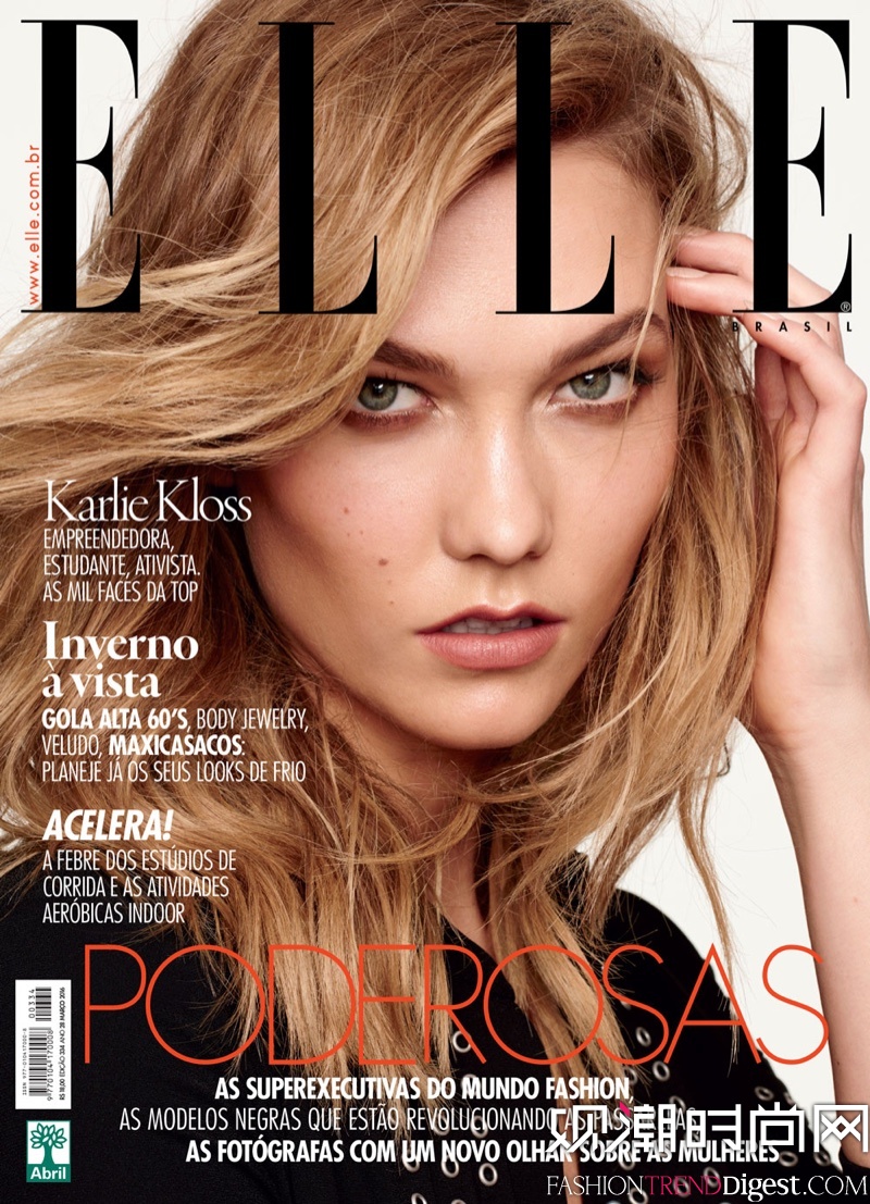 karlie kloss登上巴西版《elle》2016年3月杂志封面及内页高清图片