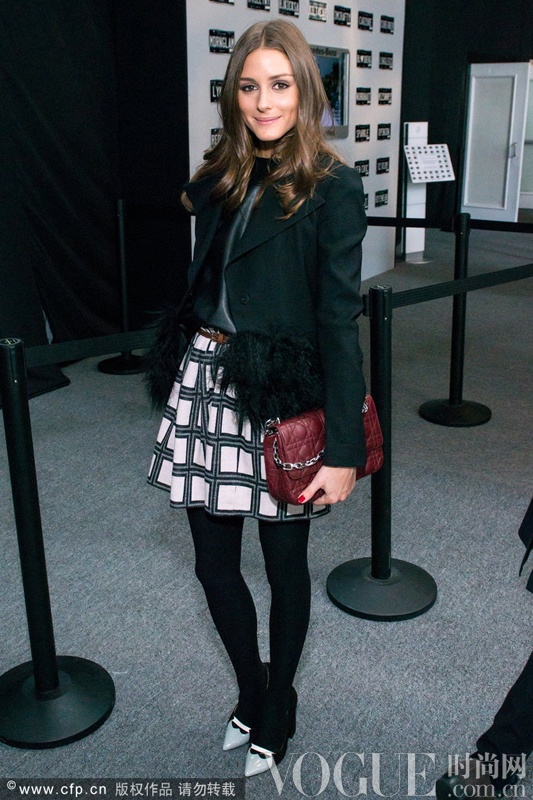 Olivia Palermo2013ﶬʱװܣúɫƤ°ڶ̼п˴ƤºTibiɡȹDiorɫŲȷƴɫͷЬȥƤ