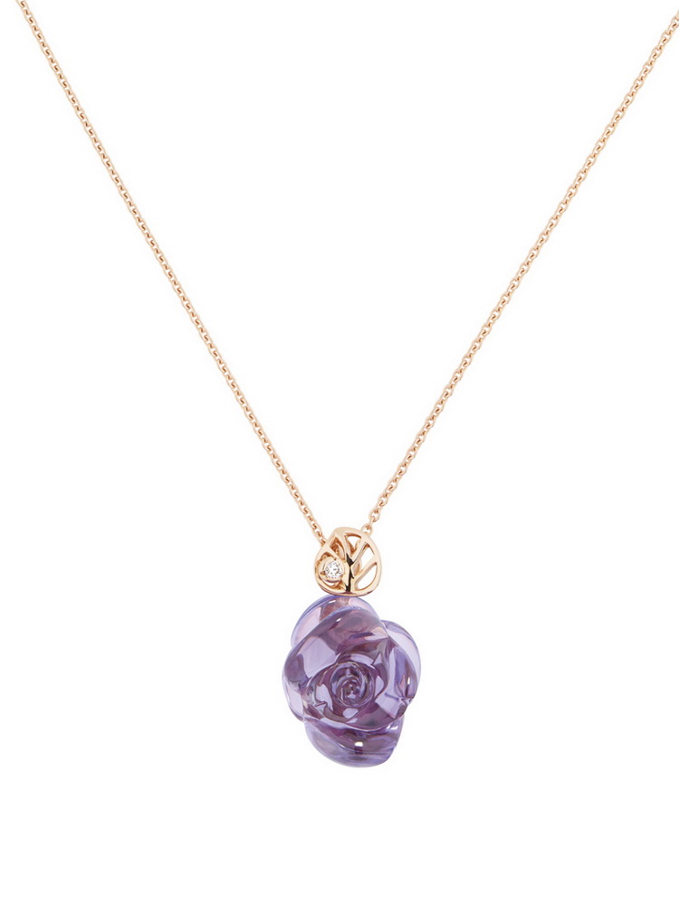 Dior高级珠宝Rose Pre-Catelan紫水晶玫瑰花造型项链