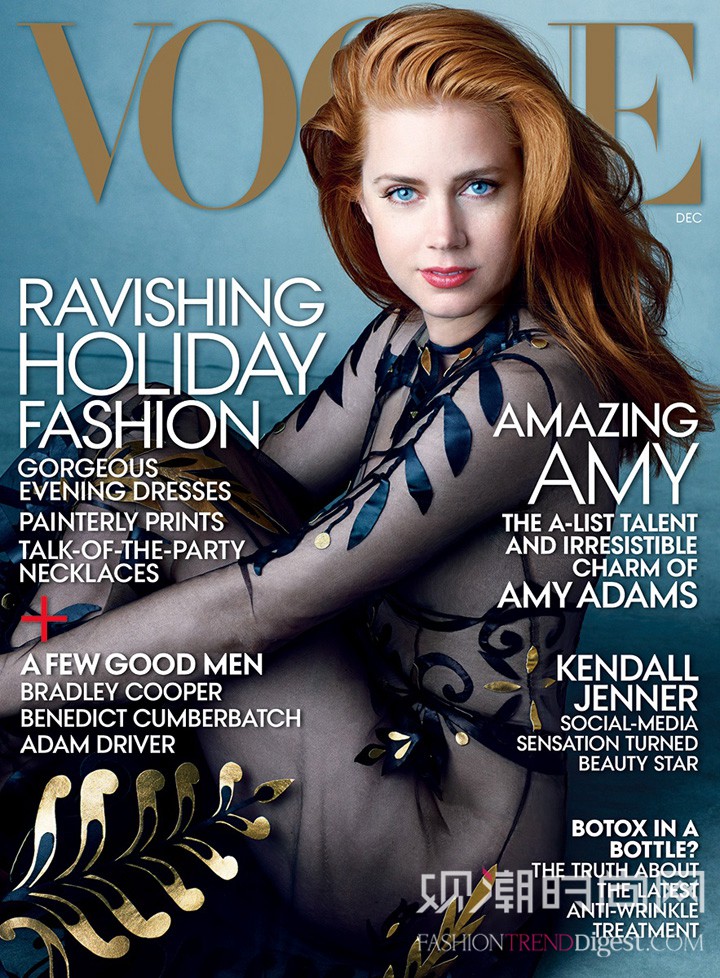 美国演员Amy Adams登上《Vogue》杂志2014年12月号封面