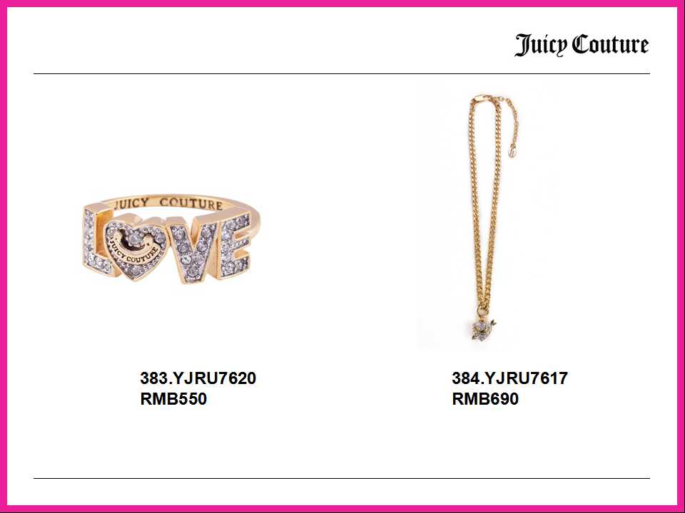 Juicy Couture 2014 春夏女装内衣配饰系列商品录