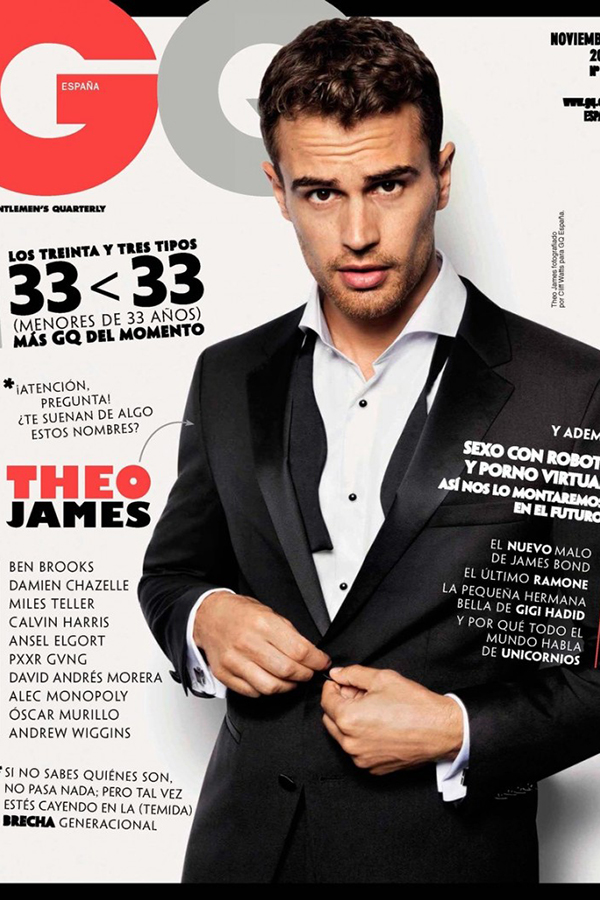 Theo James登上西班牙版《GQ》12月份杂志封面