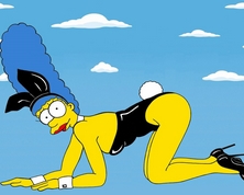 卡通人物Marge Simpson演绎经典时装秀