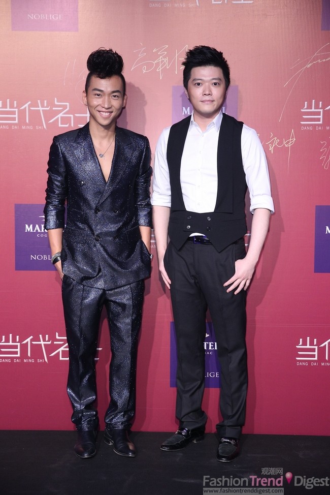 时装设计师张驰（左）与钢琴王子薛啸秋（右）