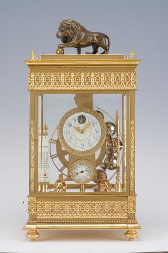钟表收藏 一个古董的滚球压力钟