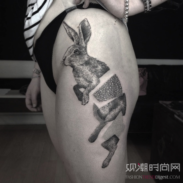 超现实的“混血”动物纹身看起...