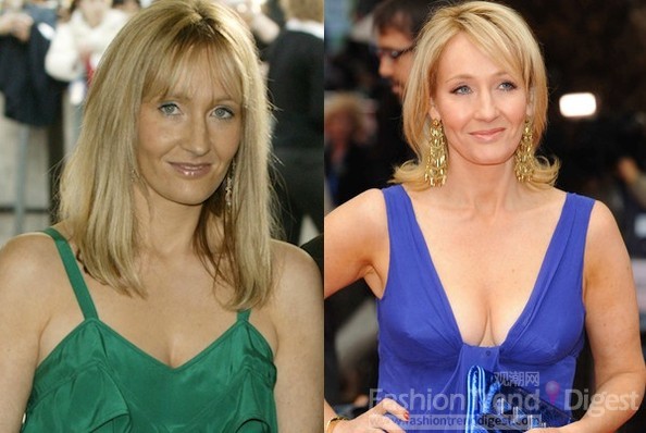 12. J.K羅琳（J.K. Rowling）小說作者<br>
J.K羅琳是《哈利•波特》幕后的女人，今年45歲的她已經(jīng)寫了7部《哈利•波特》系列小說，現(xiàn)在已經(jīng)是英國最富有的女性之一，藍(lán)色的弟兄禮服和奢華的金色耳環(huán)把她襯托得無比的優(yōu)雅和高貴。<br>
 