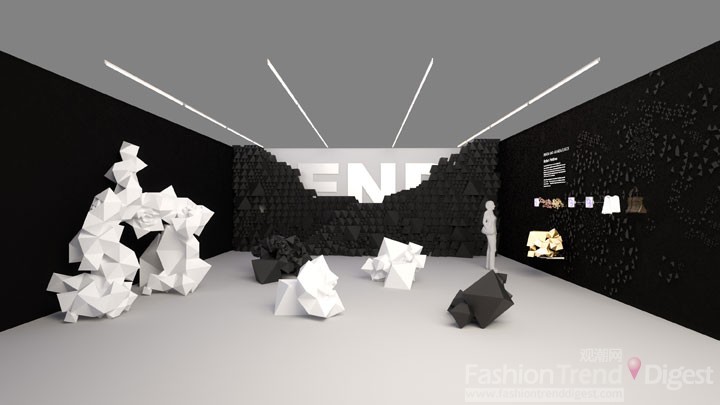 3.	FENDI家族第三代傳人Silvia Venturini 和紐約建筑師Benjamin Aranda、chris Lasch共同完成的一個(gè)作品，稱為Modern Primitive現(xiàn)代元素的建筑。將簡(jiǎn)單幾何形狀配搭矜貴材料創(chuàng)出嶄新品種，以及融和軟硬質(zhì)料，還研究怎樣兼容不同的創(chuàng)作方法，使設(shè)計(jì)糅合科技與工藝、計(jì)算機(jī)操控與直覺(jué)，最終使建筑與時(shí)裝渾然為一。 