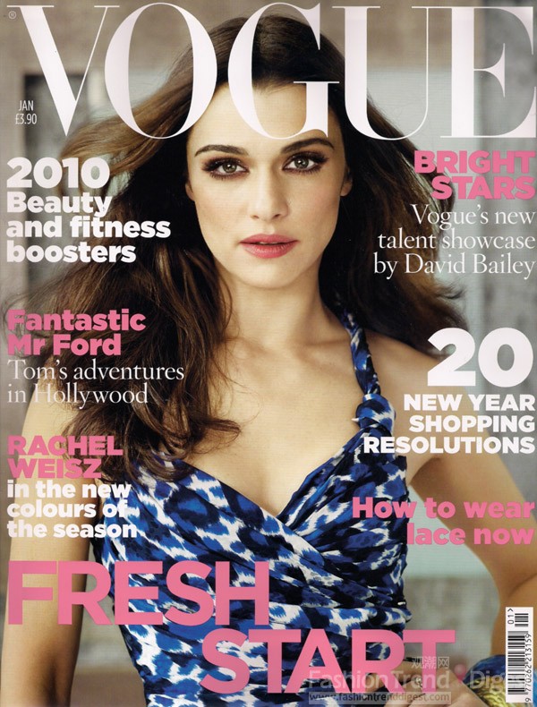 1. 蕾切爾薇姿（Rachel Weisz）登上了英版VOGUE的開年封面，該大片由Tom Craig掌鏡，蕾切爾•薇姿參演的電影新作《可愛的骨頭》已經在北美上映，《可愛的骨頭》中的女演員變身成為一個60年代的洗衣店的少婦，嬌媚無比。 