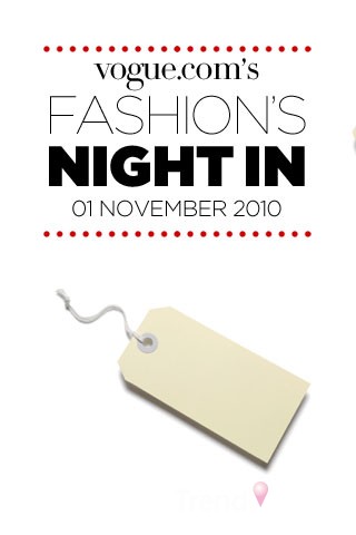 25. 在成功举办了全球购物夜活动后，11月1日VOGUE.COM 又举办了一场名为Fashion's Night In 的活动，同时这也是第一次线上的活动。从产品发布到设计师的作品，以及对时尚生活的建议，都让我们体会到了一个时尚的在线派对，晚会的一部分筹款将捐献给儿童慈善基金会。 