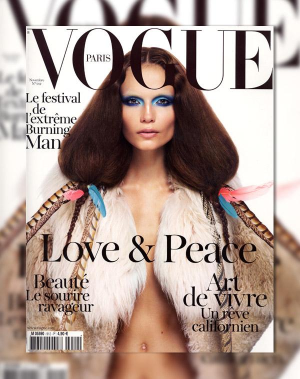 3. 超模娜塔莎•波莉 (Natasha Poly) 登上《Vogue》杂志法国版2010年11月号封面，由意大利时尚摄影师马里奥•索兰提(Mario Sorrenti) 掌镜！褐色的头发,小麦色的皮肤和一张狂野不羁的脸庞,使尽了全身解数使自己看起来与众不同。 