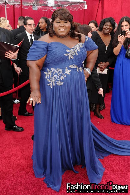Gabourey Sidibe身著Marchesa<br>
 