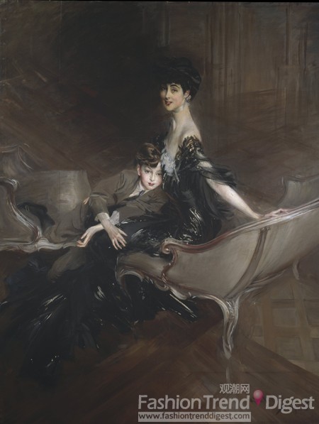 The Heiress, 1890s<br>
最早的美国女性经典形象伴随大众通俗刊物的兴起脱颖而出，她们大都被传统的礼节、严格的规范和新兴的财富阶层所限制。她们大多数的礼服都是出自法国著名的设计师时装店，比如Rouff、Hallee、Pingat、Doucet、Paquin和Worth等。<br>
 