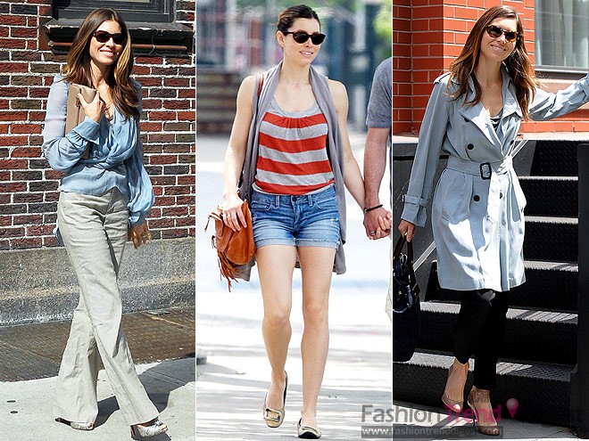 RALPH LAUREN COLLECTION 太陽鏡<br>
杰西卡•貝爾(Jessica Biel)在紐約街道上選擇了一款超大號的Ralph Lauren太陽鏡，這樣她就不會懼怕那些狗仔隊的閃光燈閃壞她的眼睛了。<br>
 