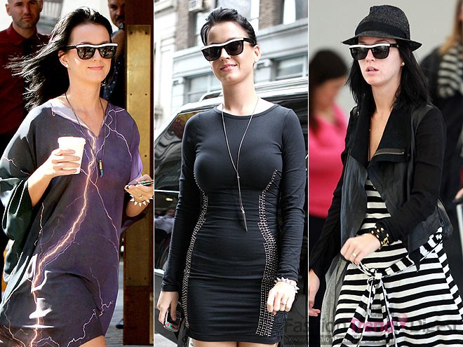 SUPER 太陽鏡<br>
凱蒂•佩里（Katy Perry）每次出街都會戴著這款在意大利眼飾品牌Super收獲的復古白邊墨鏡“Frank 2”太陽鏡，她的造型讓人過目不忘。<br>
 