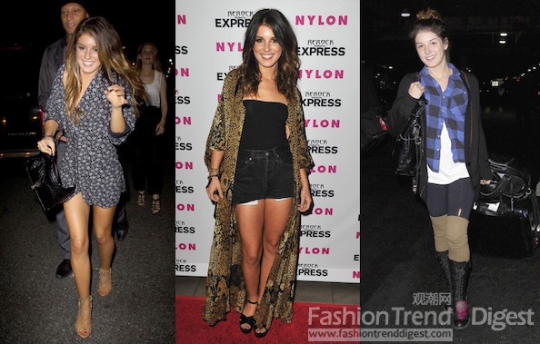 夏內•格萊姆斯(Shenae Grimes)<br>
CW新時裝劇《90210》女主角夏內•格萊姆斯(Shenae Grimes)屬于典型的加拿大嬌小女生，在貝佛利山莊里，她總是能以非常獨特的外套征服所有在場的明星，她最喜歡的就是小碎花圖案的服飾、高腰的牛仔褲，而在特殊場合上，她會選擇一些高檔的法蘭絨面料的時裝。<br>
 