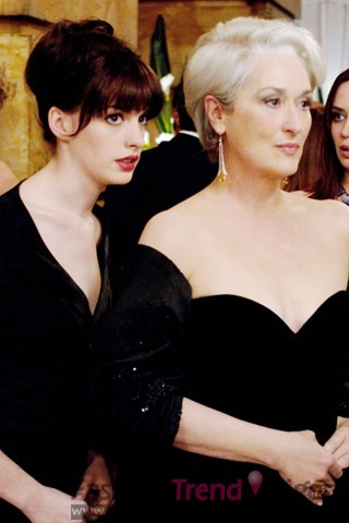 《穿普拉达的女王》, 2006<br>
主演：安妮•海瑟薇（Anne Hathaway）, 梅丽尔•斯特里普（Meryl Streep） 和艾米莉•布朗特（Emily Blunt）<br>
<br>
风格： 安妮•海瑟薇饰演的机缘巧合的进入了一家顶级时装杂志社作总编助手。（她的那件蓝色毛衣堪称是世界上最丑陋的衣服），而在后面的情节中，我们却发现了女主角慢慢适应了这个工作，这部影片中光米兰达就有60多套衣服，而衣架上挂的是HERMES的丝带系列和香奈儿的过膝长靴。<br>
 