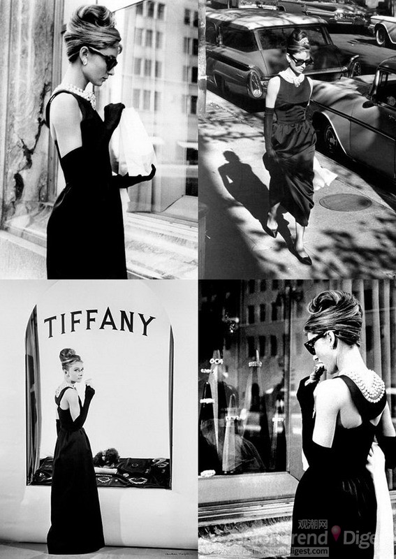 2、Audrey Hepburn in《Breakfast at Tiffany's》(1961) <br>
關(guān)于赫本和紀(jì)梵希的友誼，就好比這部電影當(dāng)中赫本身著小黑裙的樣子，任何人都耳熟能詳，也屢見不鮮。在《Breakfast at Tiffany's》這部影片之前，紀(jì)梵希便開始為赫本打造大部分的銀幕形象。而這條Givenchy小黑裙幾乎達(dá)到了小黑裙的一個(gè)里程碑意義，黑色無袖背心式上裝，背部的圓滑設(shè)計(jì)，優(yōu)雅的長手套，舒適的平底鞋，高貴的珍珠項(xiàng)鏈，紀(jì)梵希把一個(gè)高級(jí)交際花打造的優(yōu)雅精致，且不失活潑動(dòng)人，令人憐愛。在時(shí)隔幾十年之后，當(dāng)嬌小的Natalie Portman穿上這件小黑裙登上《Vogue》封面時(shí)，她還緊張的說：“我很小心翼翼，生怕弄壞了這件衣服，因?yàn)樗娴暮苁荨！?br>
相似鏈接：《Sabrina》<br>
 
