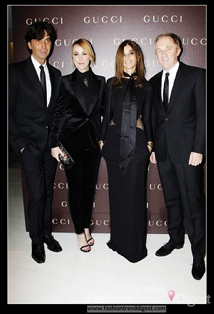 11. Gucci全球总裁Patrizio di Marco, 弗里达•贾娜妮 (Frida Giannini),卡琳•洛菲德 (Carine Roitfeld) 和法国零售巨头PPR总裁François Pinault. 