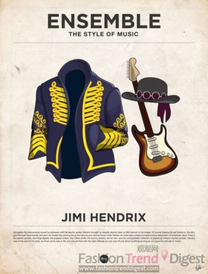 8. Jimi Hendrix<br>
喜欢英伦风的西装，一把吉他和宽檐帽寸不不离。<br>
 