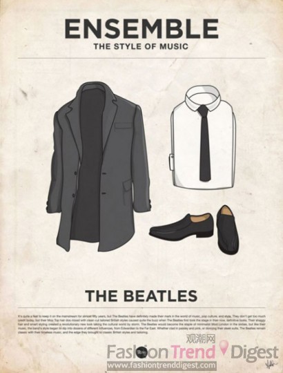 12. The Beatles<br>
風衣當然是樂隊成員的最佳裝扮，黑白搭配永遠都是經(jīng)典，不會被時尚潮流所替代。<br>
 