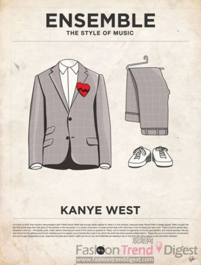 18. Kanye West<br>
傳統的西裝上，他總是喜歡搞點小花樣，這款心型胸針總是能讓人聯想到他跟某個女人有著非常親密的關系。<br>
 