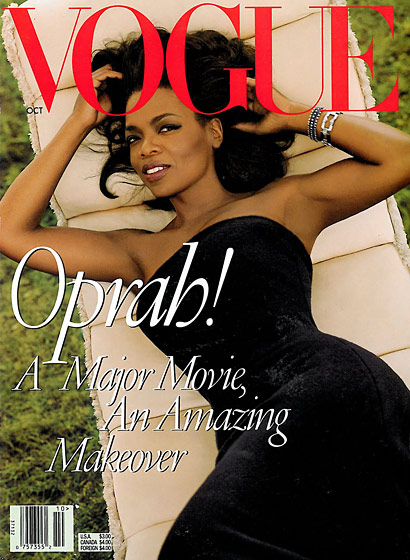 13. 1998-奥普拉•温弗瑞（Oprah Winfrey）登上Vogue封面，如果你想成为VOGUE封面女郎，Anna Wintour告诉你必须瘦到150lbs才行。 