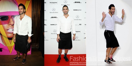 7.	Marc Jacobs<br>
Marc Jacobs2009年9月14日在纽约出席V Magazine的活动后，这身打扮也伴随了他很多次。<br>
 