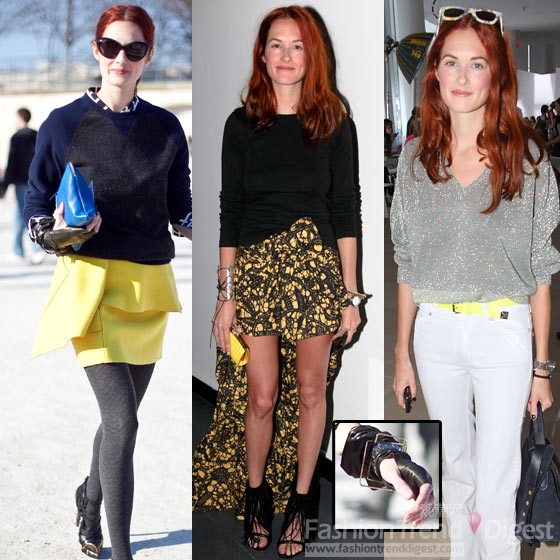 2. Taylor Tomasi Hill; 造型& 配飾編輯, Marie Claire<br>
標志造型: 時尚前衛的造型，不落俗套，她的身上總有一些別出心裁的單品，正如非常普通的T恤和一個超級大單的配飾，特別是亮色是她最喜歡的。<br>
 