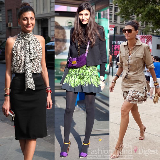 5. Giovanna Battaglia; 造型師<br>
標志造型: 她的風格大部分是以優雅端莊為主，偶爾也有優大單的印花和奢華的配飾。<br>
 