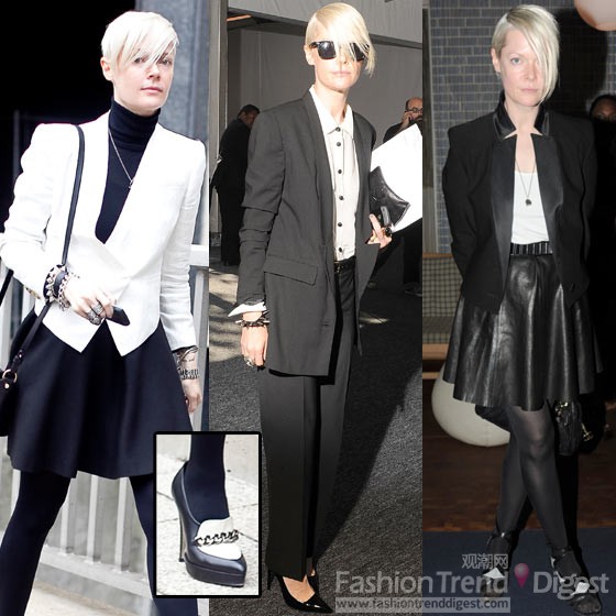 9. Kate Lanphear; 時尚導演, Elle<br>
標志造型: 一個稍微運動型的穿著，同時她的身上卻有一種雌雄同體的朋克風。 <br>
 