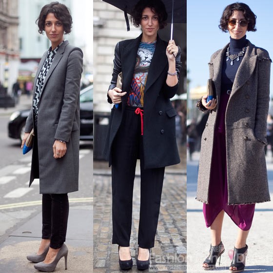 13. Yasmin Sewell; 時(shí)尚總監(jiān), Moda Operandi<br>
標(biāo)志造型: 她的標(biāo)志就是一副圓圓的小黑墨鏡，除了那造型復(fù)古的墨鏡以外，她的發(fā)型也是超級(jí)獨(dú)特。她有那么一點(diǎn)不一樣的氣質(zhì)，讓人看了一眼就能記住。穿衣服的品位也確實(shí)獨(dú)特，剪裁得體的外套，深紅色和印花她都非常喜歡，或者是非常有型的長(zhǎng)褲都是她的特點(diǎn)。<br>
 