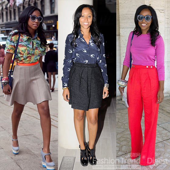 18. Shiona Turini; 高級配飾編輯, Teen Vogue<br>
標志造型: 她喜歡將各種顏色和印花混搭起來，她也愛高腰褲和高腰裙。 <br>
 