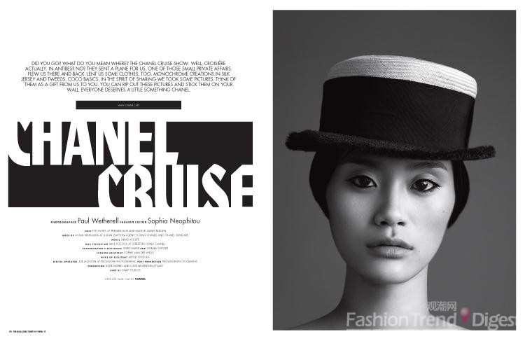 10 Magazine Winter 2011 preview <br>
Chanel Cruise <br>
Photographer: Paul Wetherell <br>
Fashion Editor: Sophia Neophitou<br>
 