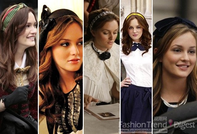 1. Blair的头巾<br>
Leighton Meester扮演高中生Blair，在众多造型中，她却看起来更像是一位成熟的女人，她迷恋于各种各样的头饰，从最喜欢的霓虹色头饰到宝宝帽，她都无法抗拒发饰的诱惑。<br>
