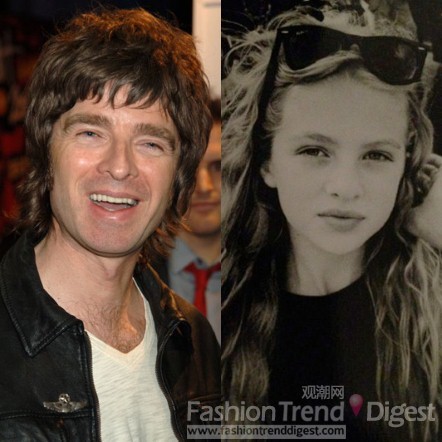 22. Noel Gallagher和他的女兒 Anais  遺傳了父親良好的基因，Anais也有著一股明星氣質。，特別是大大的眼睛和尖尖的下巴，十分美麗。