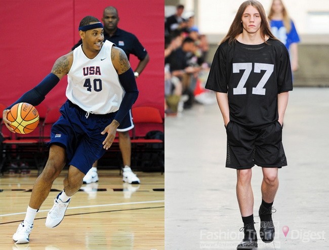 4. Topman 灵感来自篮球运动员Carmelo Anthony的篮球制服，号码是球类运动员上必备的元素，因此设计师将号码运用在自己的设计作品上，以宽松的设计打造出兼具时尚与运动感的连体裤。