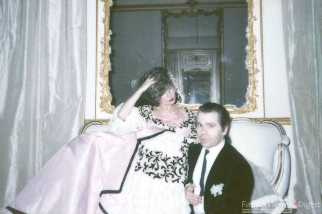8. 1978年Piaggi和Karl Lagerfeld參加Kenzo商店派對。