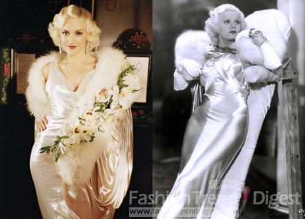 15. 格温•史蒂芬妮（Gwen Stefani）扮演珍•哈露（Jean Harlow）。格温•史蒂芬尼无论是照看孩子、遛狗的居家造型，还是外出逛街的摩登style，她都可以轻松驾驭做到温暖与时尚兼备。